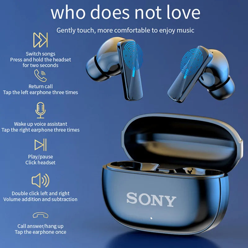 Sony True Wireless Bluetooth Earphones In-Ear Waterproof Earbuds with Motion Sensor Music Headset with Flip Cover Type-C Charging